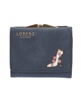 Lorenz Small Shoe Emblem Trifold Purse with Framed Coin Section & Back Pocket-LOW PRICE!